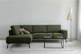 Colțar verde închis cu tapițerie din chenille (cu colț pe partea stângă/în formă de ”L”) Amsterdam – Scandic