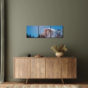 Tablou - Crestele munților noaptea (cu ceas) (90x30 cm)