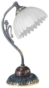 Veioza, Lampa de masa design italian din alama cu lemn 2610