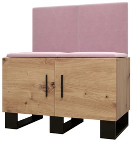 Set mobilier pentru hol Amanda 19 (Stejar artisan + roz). 1086020
