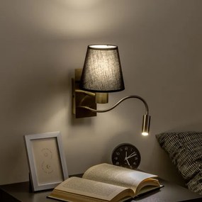 Lampă LED de perete Brilagi NUBILA 1xE27/25W/230V + LED/3W alamă/negru