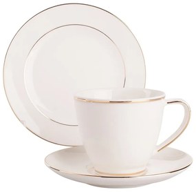 Set de cafea cu 18 piese MariaPaula Ecru Nova GoldLine