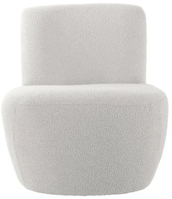 Fotoliu alb cu tapițerie din țesătură bouclé Ada – Leitmotiv