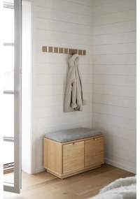 Pantofar gri/în culoare naturală cu bancă cu aspect de lemn de stejar Confetti – Rowico