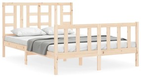 3191981 vidaXL Cadru de pat cu tăblie, 160x200 cm, lemn masiv