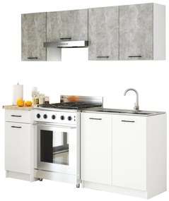 Set de bucătărie 180 cm Ozara (beton + Alb). 1071277