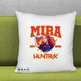 Perna Personalizata K-pop HUNTRX Mira Personaj Avoline, 40x40 cm, Alb Pufos, Husa Detasabila, Perna Inclusa, BEKZ®