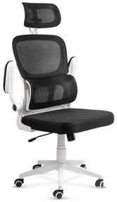 Scaun ergonomic din mesh cu suport lombar si brate rabatabile OFF 432 negru