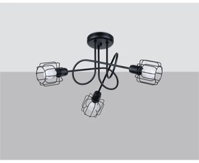 Lustră pe tijă BELUCI 3xE14/40W/230V neagră Sollux SL.1118