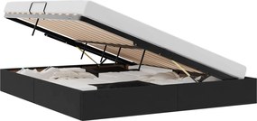 vidaXL Pat cu storage cu headboard Negru 180 x 200 cm Catifea