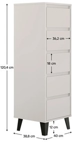 Comodă Brisas 4 (cashmir + negru) . 1116266