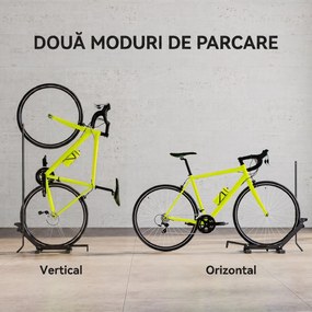 SPORTNOW Suport pentru Biciclete Reglabil din Oțel și Plastic, Negru | Aosom Romania