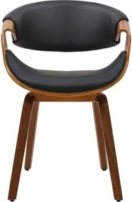 Scaun retro imitatie piele neagra, lemn furniruit ORGANIC