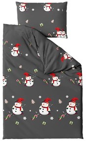 Lenjerie de pat din microfibra WHITE NOWMAN neagra Dimensiune lenjerie de pat: 70 x 80 cm | 140 x 200 cm