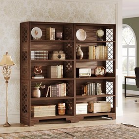 RAM2 - Rafturi, 80 cm, Biblioteca cu 6 rafturi , depozitare carti, living, birou, camera copii - Maro