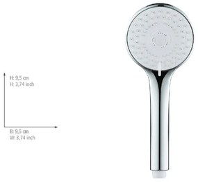 Cap de duș argintiu din plastic ø 9,5 cm Uno – Allstar