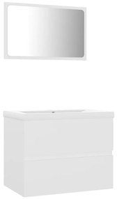 3071585 vidaXL Set mobilier de baie, alb, lemn prelucrat