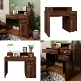 BIM2 - Masa de birou , 120 cm, home office cu 5 sertare - Maro