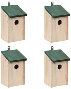vidaXL Căsuțe de păsări, 4 buc., 12 x 12 x 22 cm, lemn