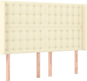 vidaXL Tăblie de pat cu aripioare, crem, 147x16x118/128 cm, piele eco