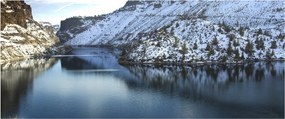 Tablou - peisaj de iarnă cu lac (120x50 cm)