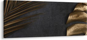 Tablou cu frunze aurii (120x50 cm)