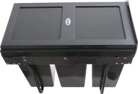 Cos gunoi incorporabil GTV Practi Eco, colectare selectiva, pentru corp de 300 mm, gri antracit, 3 x 10 l Plastic, Gri antracit, L:282 mm; A:500 mm;