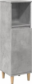 vidaXL Dulap de baie, gri beton, 30x30x100 cm, lemn prelucrat