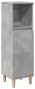 857107 vidaXL Dulap de baie, gri beton, 30x30x100 cm, lemn prelucrat