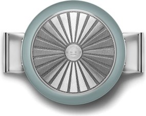 Oală puțin adâncă cu capac Smeg DPF2812EGM, 28 cm, 4,3 l, acoperire ceramică antiaderentă, potrivită pentru cuptor până la 250 °C, fără PFAS, compatibilă cu plitele cu inducție, verde smarald