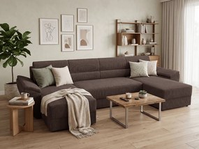 Coltar extensibil in forma de U TAVERO 321x140 cm, maro