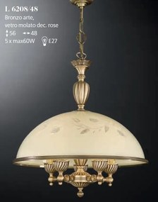 Lustra din alama cu sticla decorata design italian D-48cm 6208
