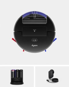 Aspirator robot Dyson Spot+Scrub Ai 586183-01, 18 000 Pa, 3 l, Curatare uscata/umeda, Recunoastere a petelor, Statie de incarcare automata, Negru/Albastru