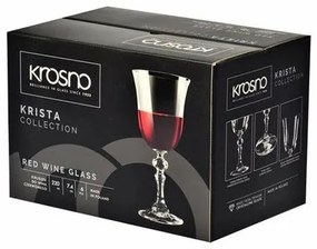 Set 6 pahare de vin roșu Krosno Krista,220 ml.