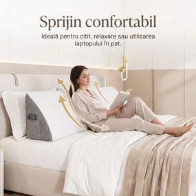 Perna triunghiulara pentru gol tablie pat, catifea jacquard, Alb