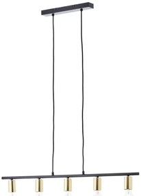 Brilliant - Lustră pe cablu KERRY 5xE27/40W/230V negru/alamă