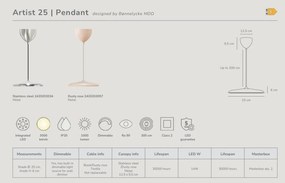 Lustra, Pendul LED, Design Nordic Minimalist, Artist 25cm, Stainless steel