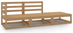vidaXL Set mobilier de grădină, 3 piese, maro miere, lemn masiv de pin