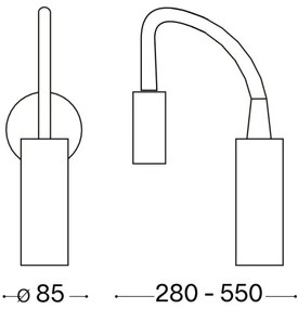 Veioză LED flexibilă Ideal Lux FOCUS LED/3,5W/230V CRI 90 gri/crom lucios