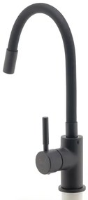 Baterie de chiuvetă cu pipă flexibilă FERRO negru mat