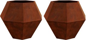 vidaXL Jardinieră 2 pcs Ruginit 100 x 100 x 80 cm