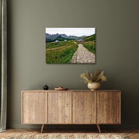 Tablou - Peisaj montan cu case (70x50 cm)