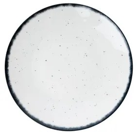 Set veselă 24 piese, din porțelan, alb/negru