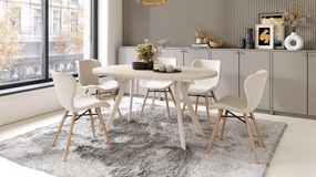 Mazzoni ALDO Bej/picioare bej - MASĂ ROTUNDĂ STIL LOFT PENTRU SALON/SUFRAGERIE EXTENSIBILĂ CU PICIOARE ÎN FORMĂ DE "Y"
