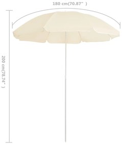 Umbrela de soare de exterior, stalp din otel, nisipiu, 180 cm Nisip