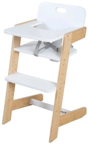 Scaun de masă pentru bebe alb Nature UP – Roba