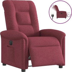 vidaXL Fotoliu rabatabil electric, roșu vin, material textil