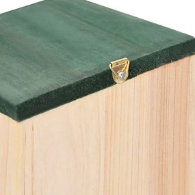Casute de pasari, 4 buc., 12x12x22 cm, lemn