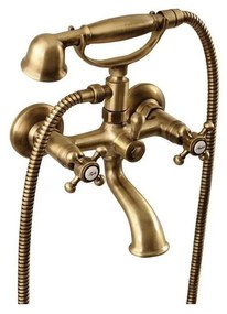 Baterie în culoarea bronzului pentru cadă cu montare pe perete (2 ieșiri) Antea – Sapho