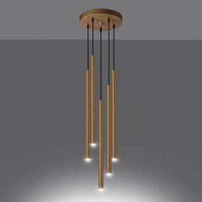 Lustră pe cablu Sollux SL.1174 PASTELO 5xG9/8W/230V auriu